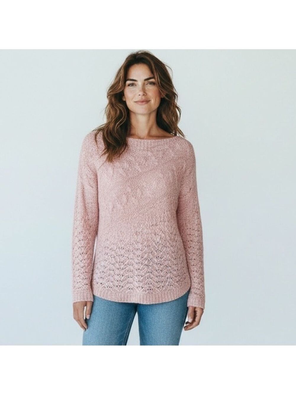 Soho Jeans Dusty Pink Knit Pullover Boat Neck Size S